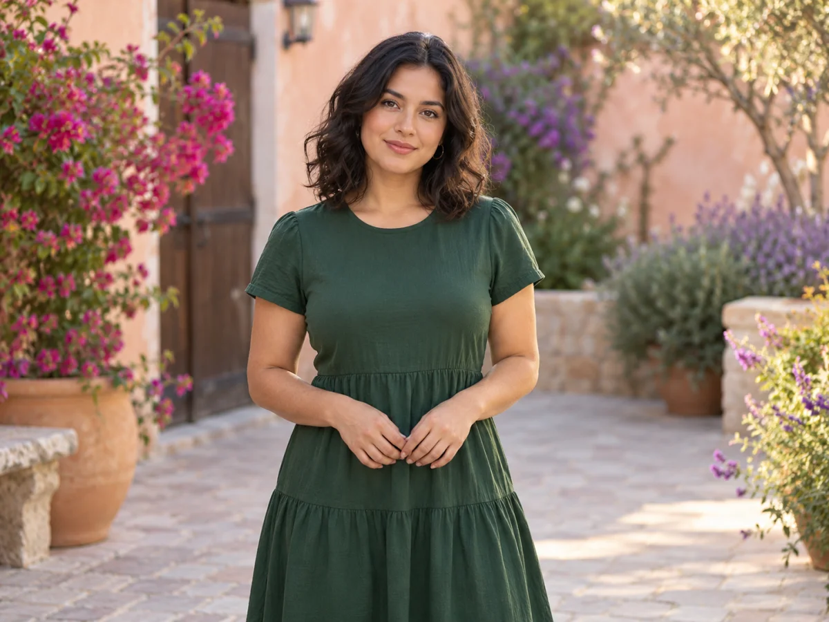 AI-generated fictional adult model in clothing, used as an editorial illustration